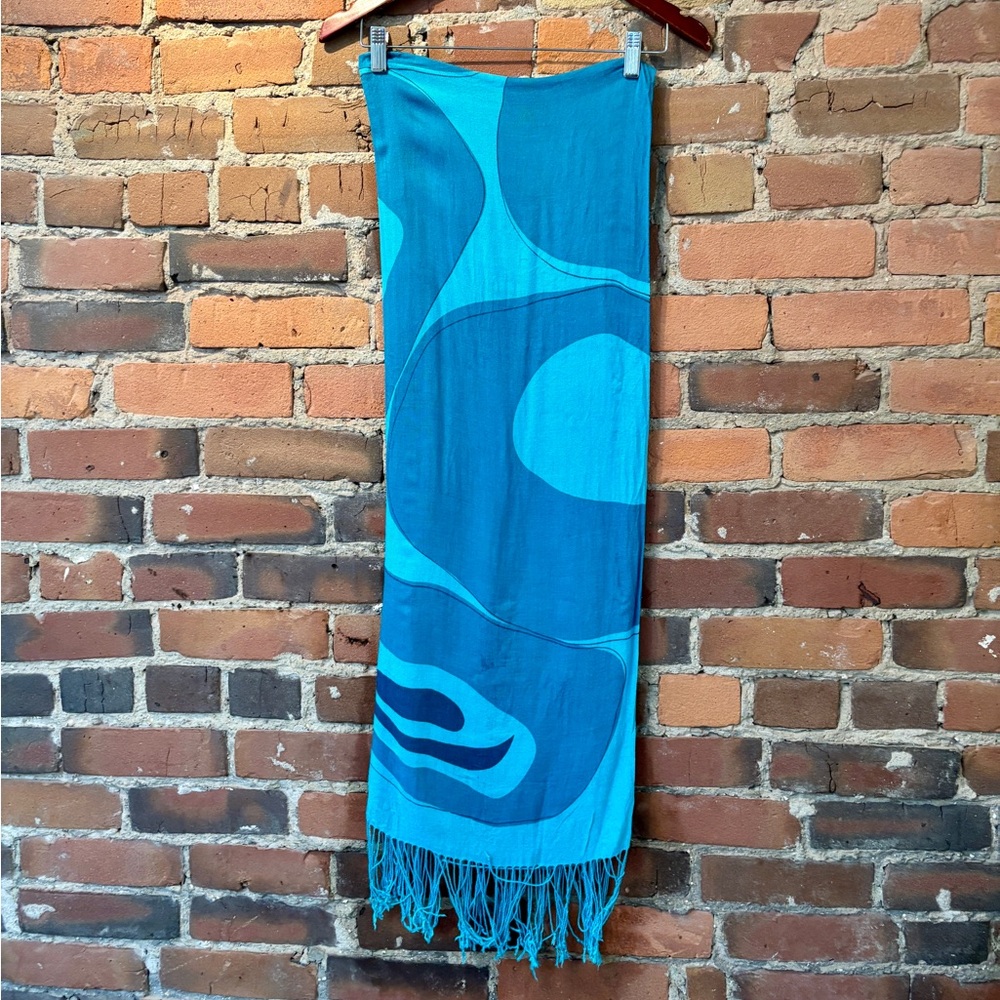 Magenta Turquoise & Blue Patterned Scarf, by artist Corrine Hunt.
